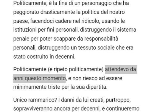 "Brindiamo", "Aspettavo questo giorno". I commenti choc di odio contro Berlusconi