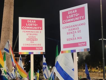 Cartelli pro-Israele rivolti alla comunità Lgbt: "Condannare Hamas senza se e senza ma" 3