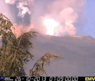 Una colonna di cenere sul vulcano dell'Etna 3