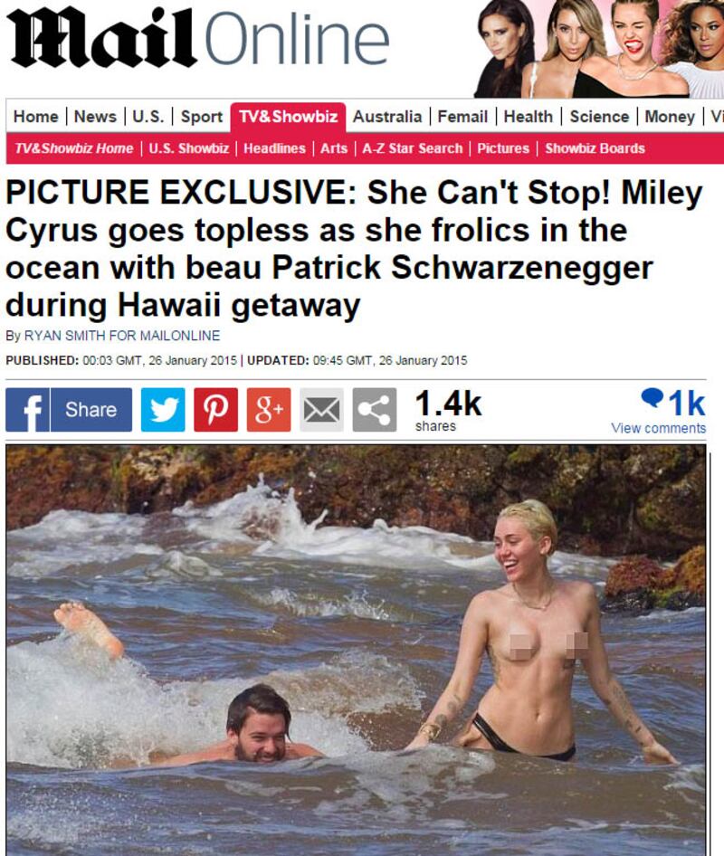 Miley Cyrus nuda sul Daily Mail 7