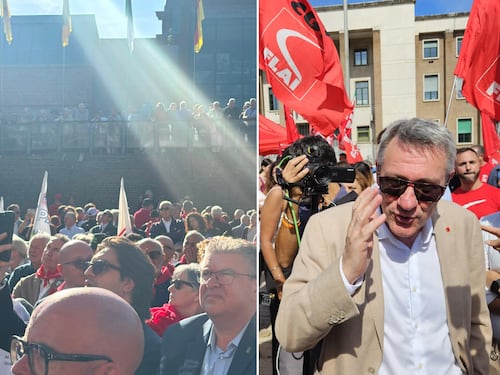 Cgil rimproverata per il gestaccio a Marcinelle. E Landini flirta con il sindaco (anti Meloni) di Charleroi