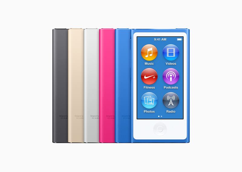 iPod nano (7a generazione), l'iPod più sottile fino a quel momento. Display Multi-Touch da 2,5 pollici