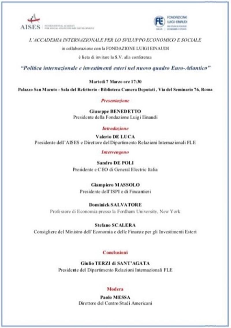 Fondazione Einaudi incontro