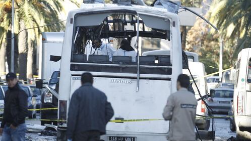 L'autobus fatto a saltare a Tunisi 1