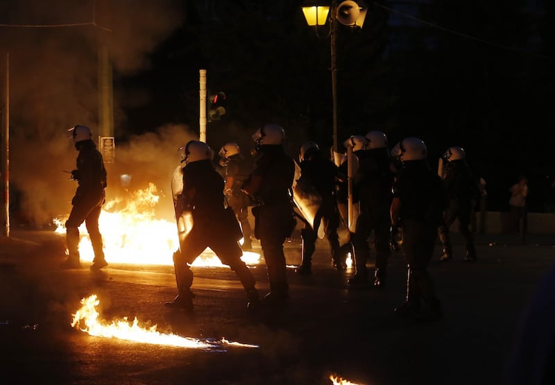 Gli scontri in piazza Syntagma 1
