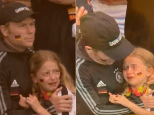 Germania fuori e la bimba piange. Ma allo stadio finisce male