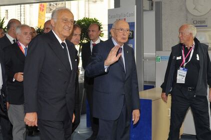 Giorgio Napolitano a Casa Azzurri