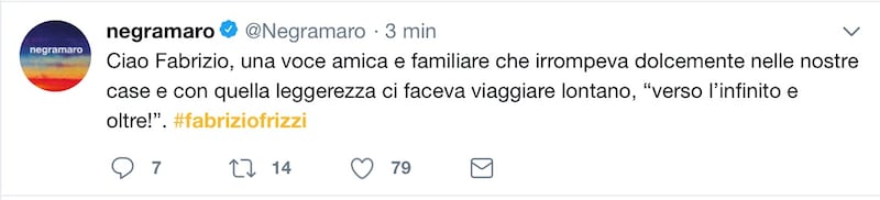 Fabrizio Frizzi, il cordoglio social dei vip 4