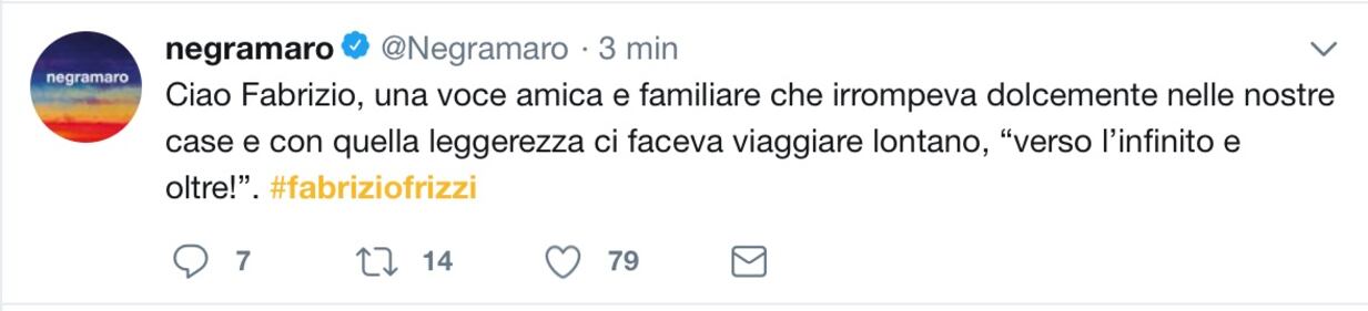 Fabrizio Frizzi, il cordoglio social dei vip 4