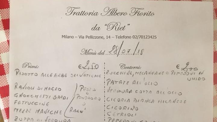 Piatti d'antan a 2 euro e 50: addio Albero Fiorito