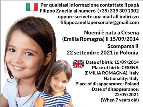 Ritrovata in Polonia la piccola Noemi, il padre Filippo Zanella la cercava dal 2021