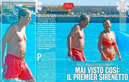 Paolo Gentiloni e il tuffo a Nettuno