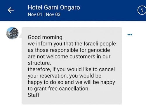 Famiglia ebrea respinta da un hotel