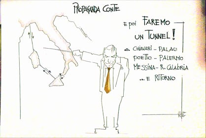 La vignetta del giorno: ​la propaganda di Conte 1