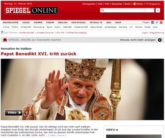 La notizia delle dimissioni del Papa sui giornali esteri 14