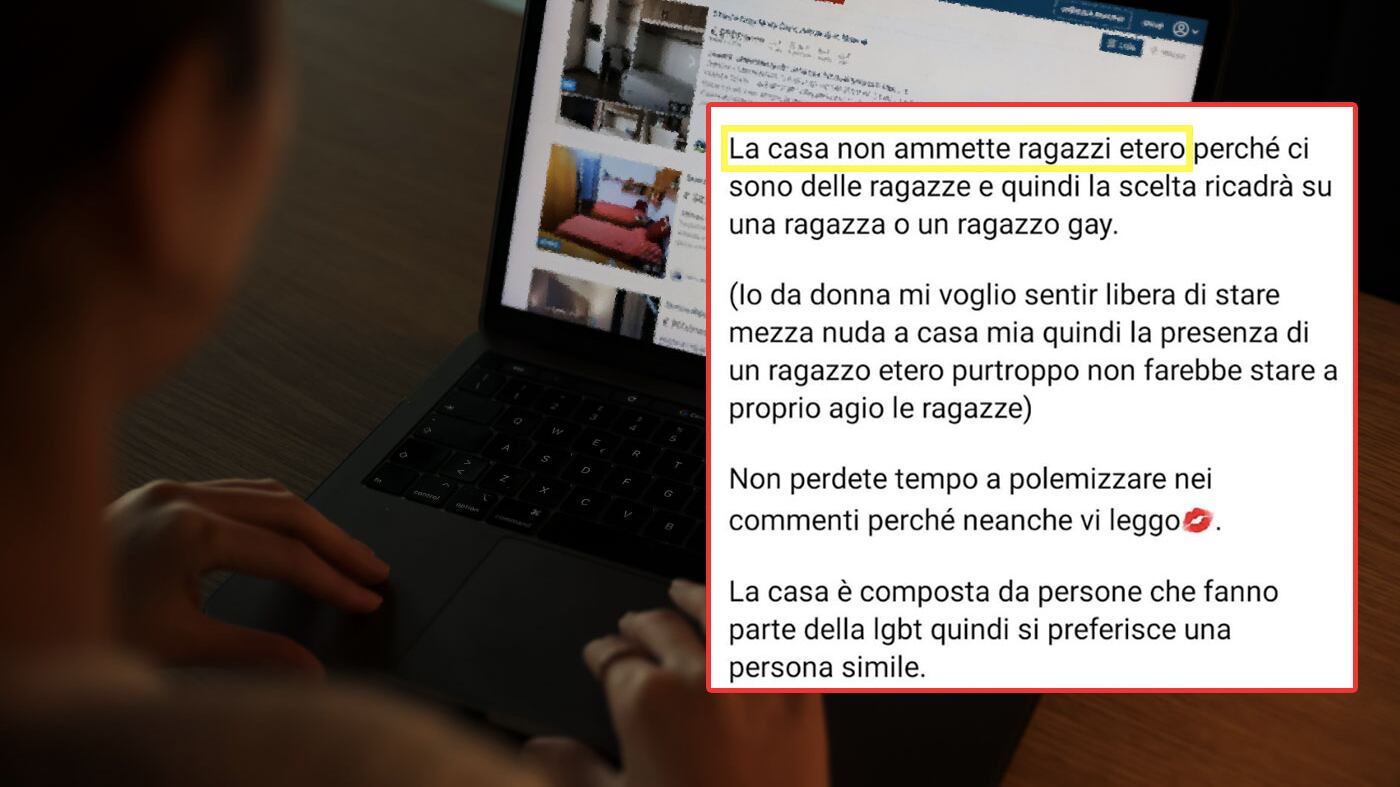 "Maschi etero non sono ammessi". Inclusività ipocrita: la casa si affitta solo a donne e gay