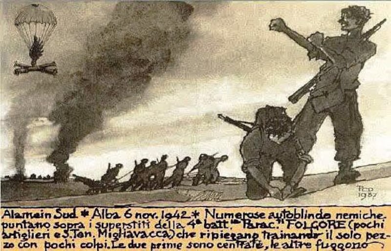 El Alamein in un disegno di Paolo Caccia Dominioni