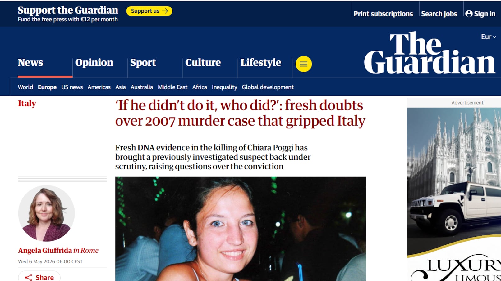 Da delitto di provincia a true crime internazionale: il caso Garlasco raccontato dal Guardian