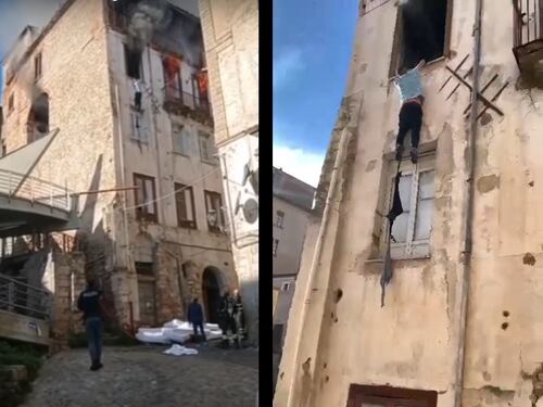 Scoppia incendio in un palazzo a Cosenza: il salvataggio in extremis