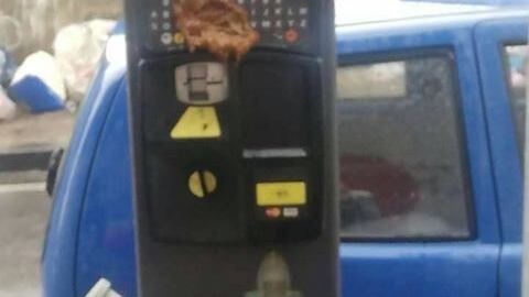 Escrementi sul parchimetro, sotto accusa i parcheggiatori abusivi