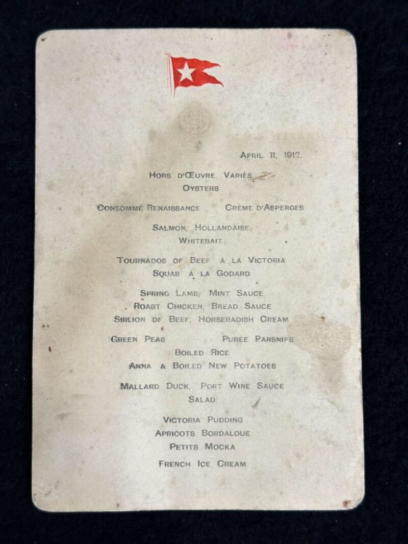menu Titanic