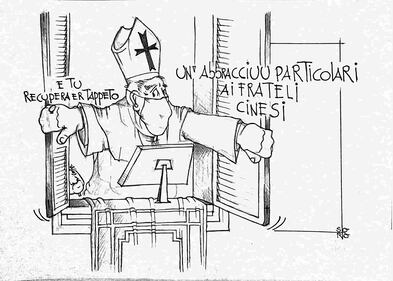 La vignetta del giorno: il Papa condanna l'allarmismo per il Corona virus 1