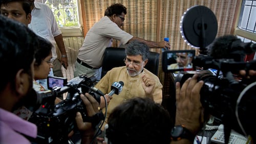 Satyarthi festeggia il premio 2