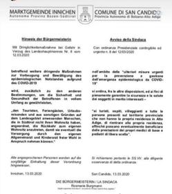Gli avvisi in Alto Adige dopo l'ordinanza sul coronavirus 2