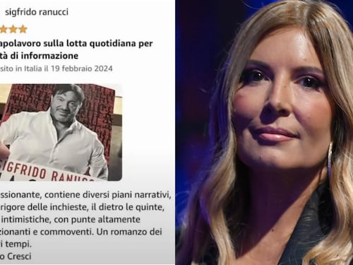 “Un Capolavoro”, Ranucci e la recensione al suo libro sotto falso nome: il dettaglio dell’account Amazon svelato da Lucarelli