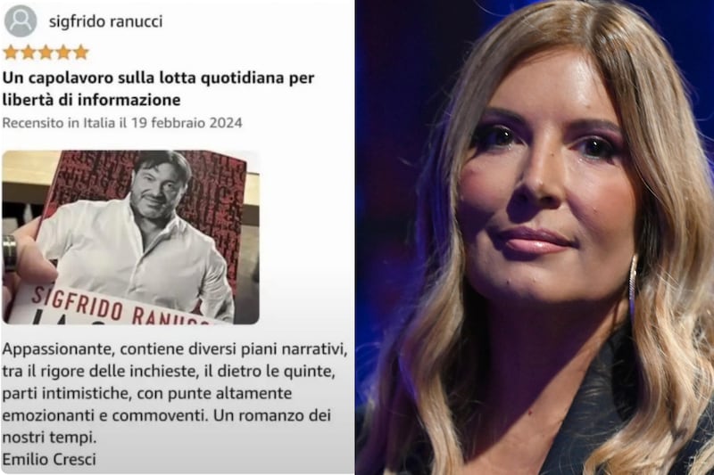 “Un Capolavoro”, Ranucci e la recensione al suo libro sotto falso nome: il dettaglio dell’account Amazon svelato da Lucarelli
