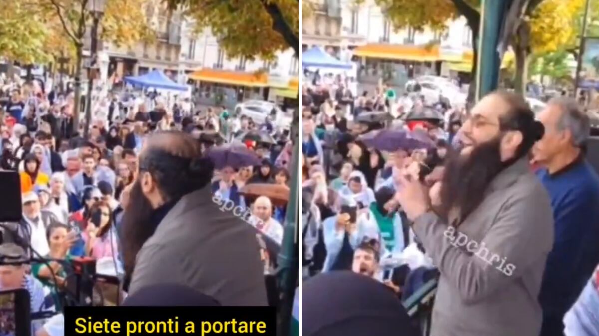L'islamista con la "fiche S" riversa odio dal palco di Parigi