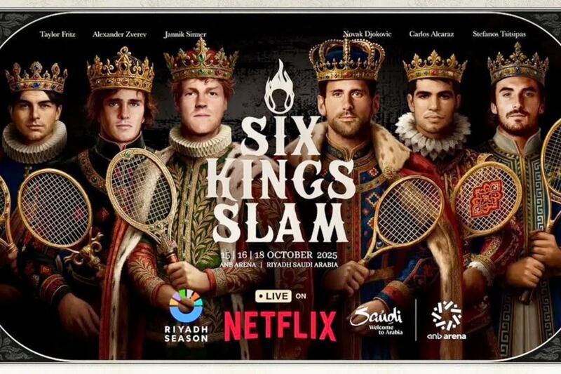 Sinner, Alcaraz, Djokovic, Fritz, Zverev e Tsitsipas: chi sono i Six del Kings Slam 2025