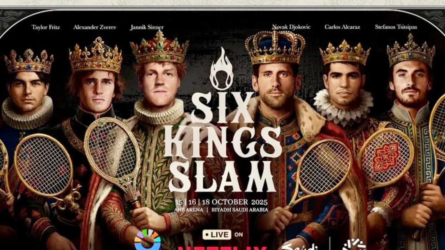 Sinner, Alcaraz, Djokovic, Fritz, Zverev e Tsitsipas: chi sono i Six del Kings Slam 2025