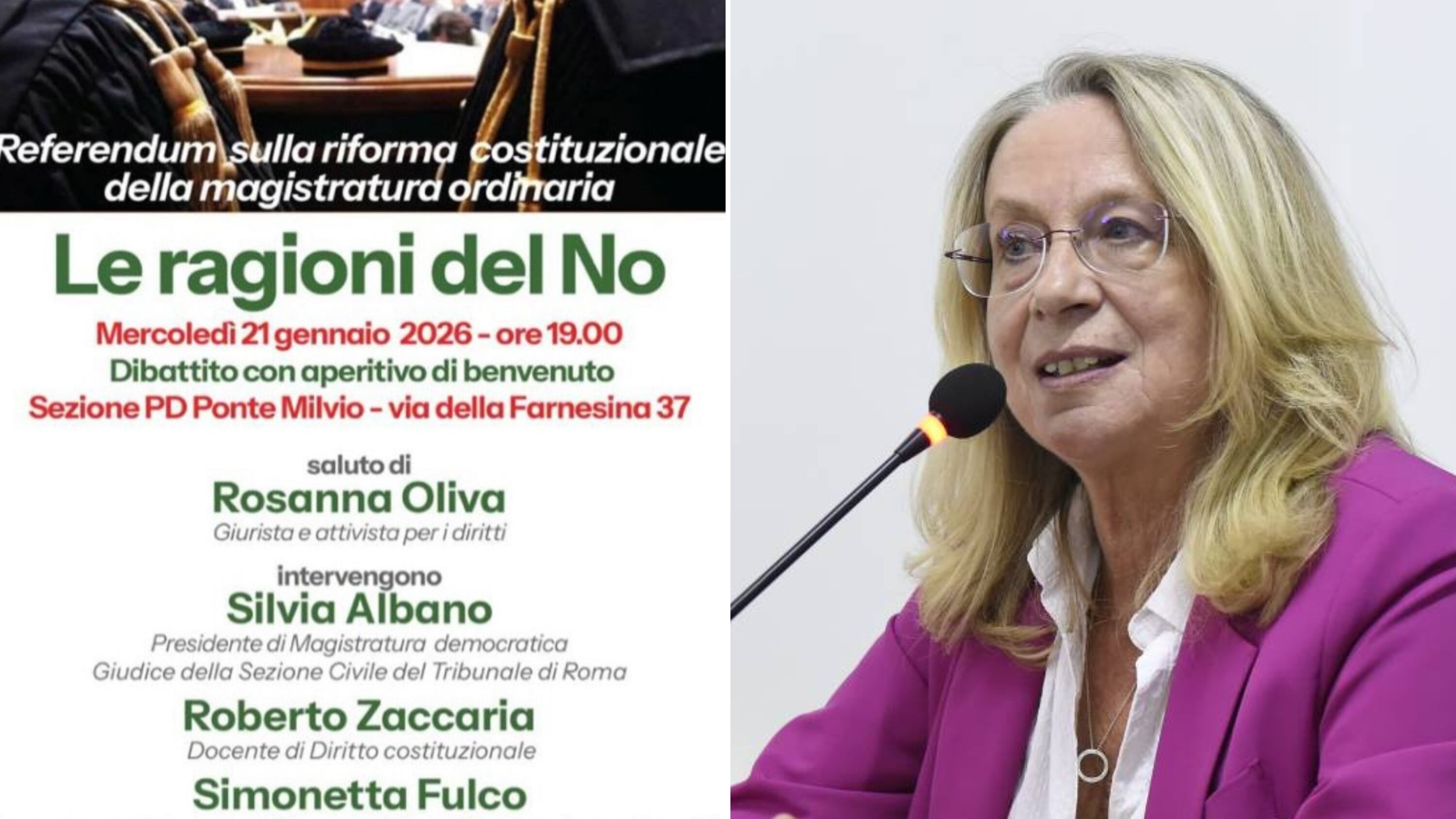 Referendum, Silvia Albano nel circolo Pd fa campagna per il No