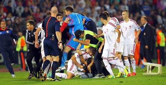 Serbia-Albania, la bandiera del Kosovo scatena la rissa 14