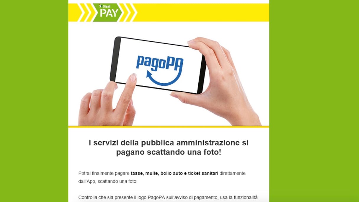 SisalPay, i bollettini si pagano con l'App scattando una foto