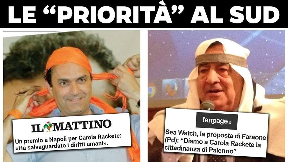 Salvini bacchetta i sindaci buonisti: "Le priorità del Sud? I premi alla capitana"