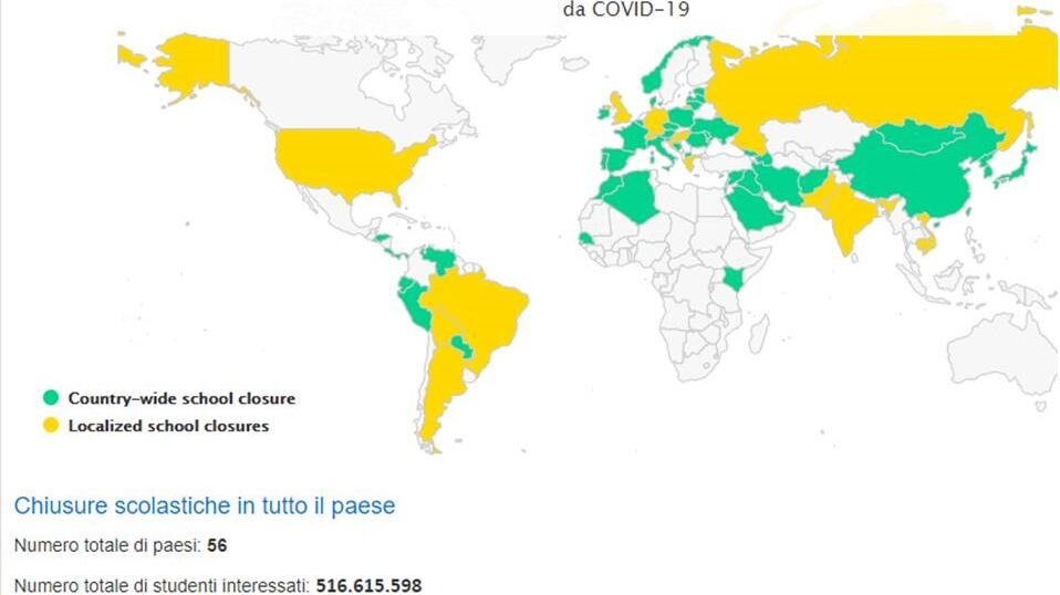 Coronavirus, nel mondo più di mezzo miliardo di studenti a casa