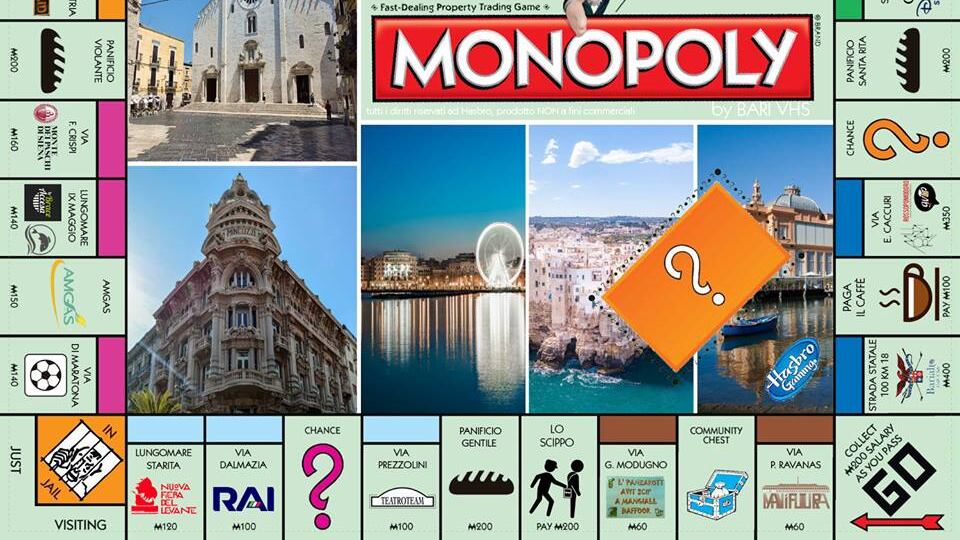 Arriva il gioco del Monopoly ambientato a Bari