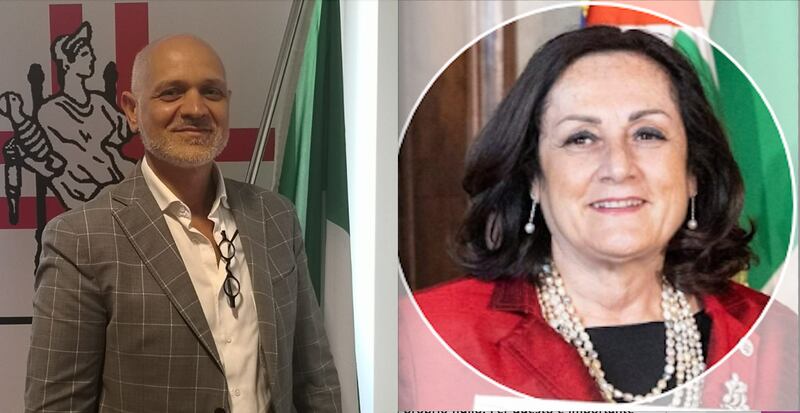 A sinistra Elio Lopresti, tesoriere Fnopo (Federazione nazionale degli ordini della professione di ostetrica). A destra la presidente Silvia Vaccari