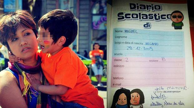 Miguel, a scuola corregge "i miei genitori" in "le mie mamme"