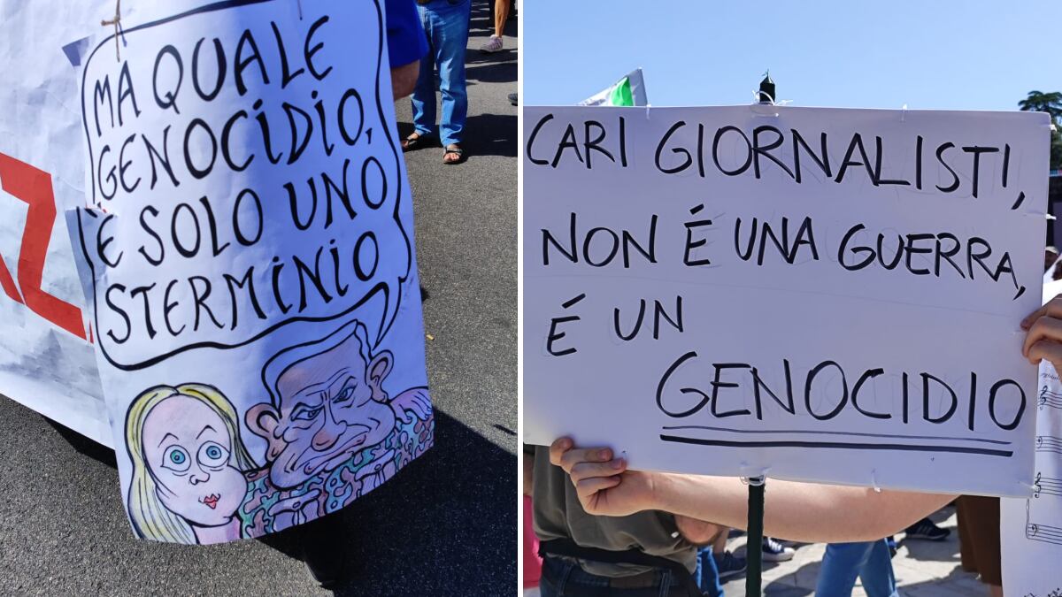 "Bella Ciao" e slogan anti Meloni e pro Pal. La solita sinistra in piazza