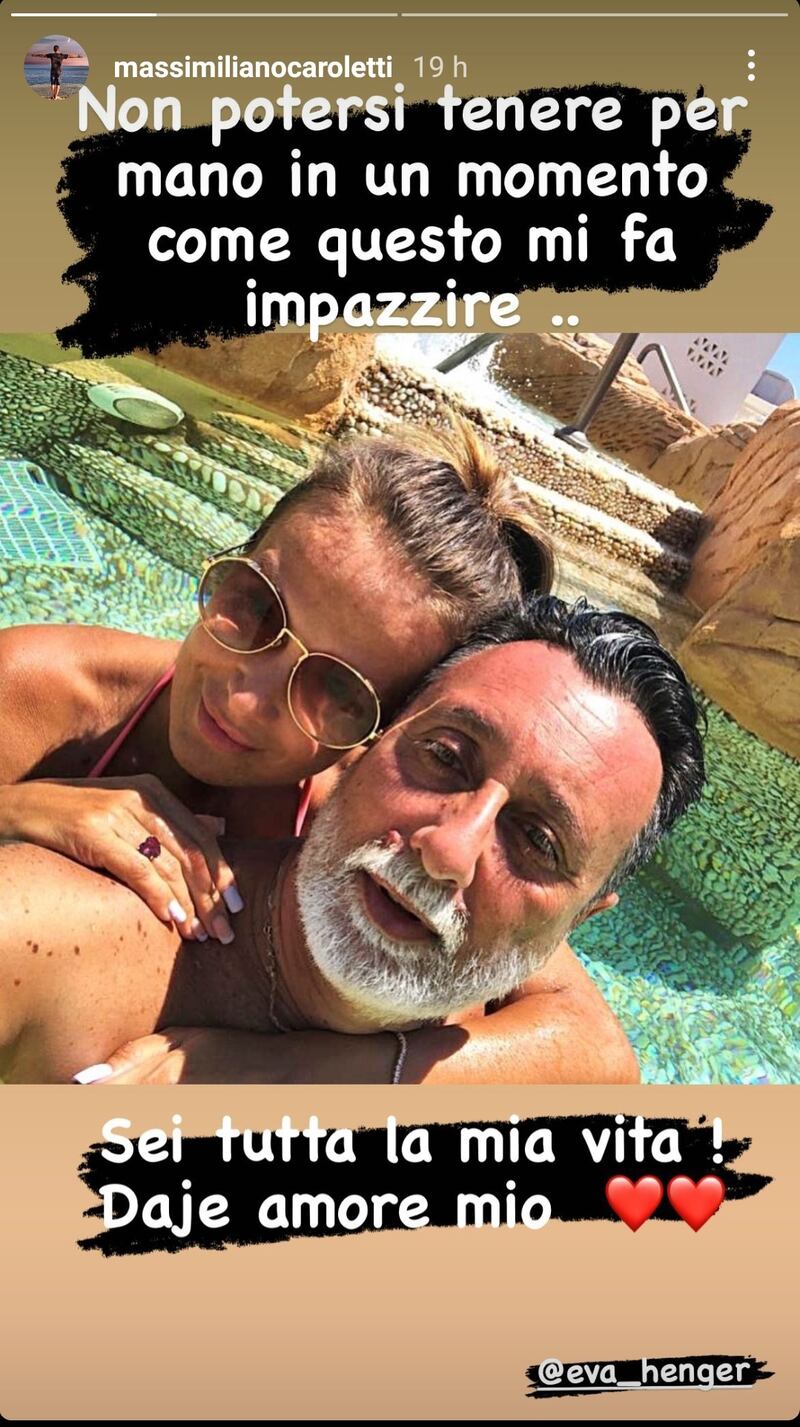 Eva Henger e Massimiliano Caroletti social