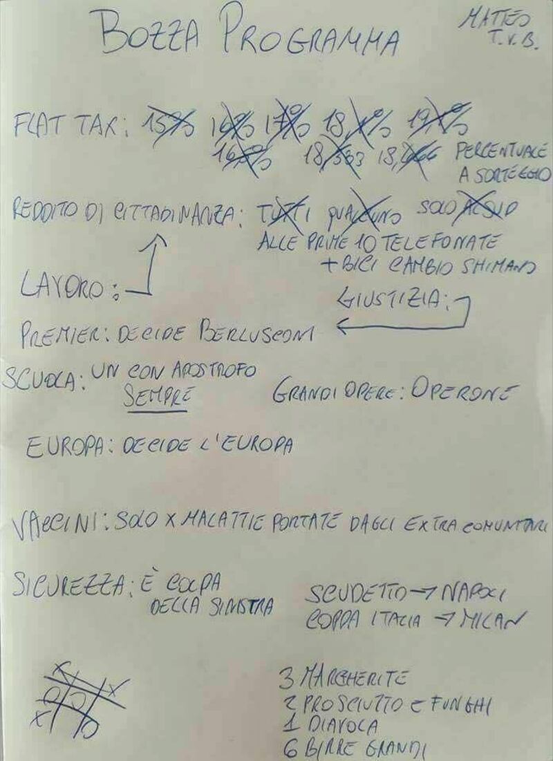 Lo (scherzoso) programma M5S-Lega