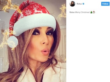  Melania Trump, Natale ironico sui social 2
