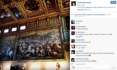 Ron Howard inizia a lavorare a Inferno, da Firenze 2