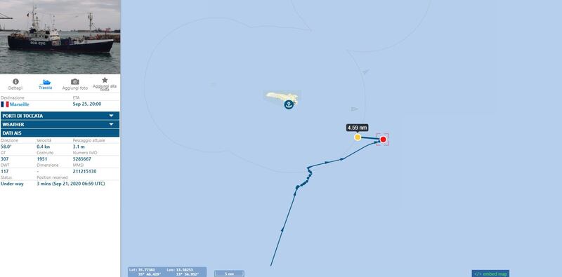Gps position Alan Kurdi