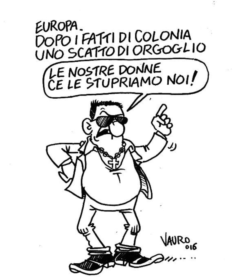 La vignetta di Vauro sulle violenze di Colonia