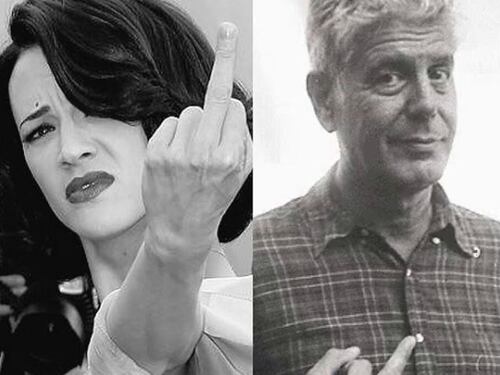 L’Argento ricorda Bourdain: foto col dito medio alzato