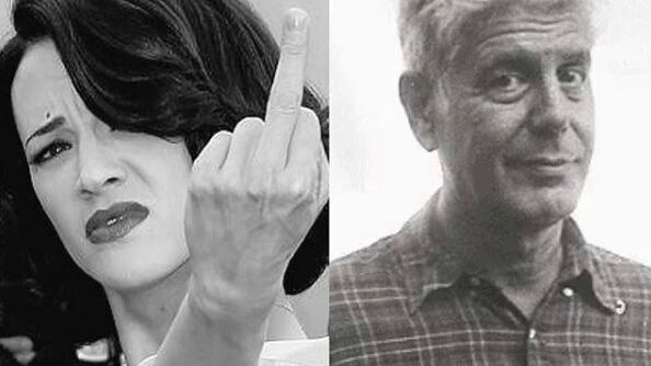 L’Argento ricorda Bourdain: foto col dito medio alzato